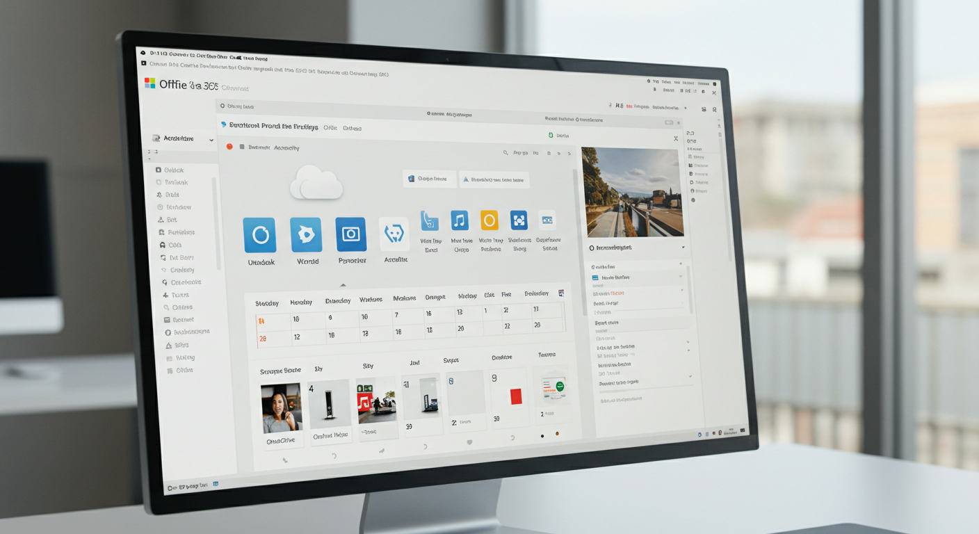 Microsoft O365 dashboard showing cloud-based productivity tools